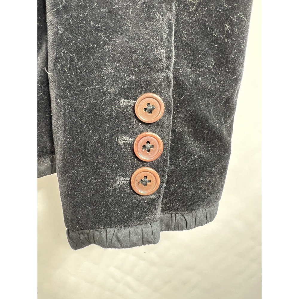 Boden Women';s Jacket Size 12 Black Velvet Long Sleeve Dark Romantic Whimsygoth - Picture 2 of 13